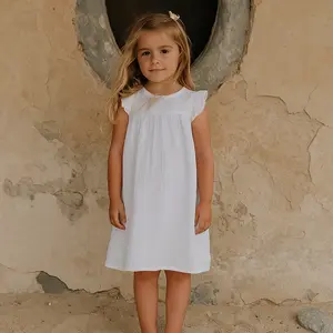 Muslin White Summer Dress For Babies and Kids