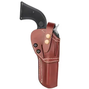 Premium Leather Revolver Holster for Ruger Wrangler & Heritage Rough Rider | Fits 4.75" .22 Revolvers | Adjustable Retention | Deep Brown