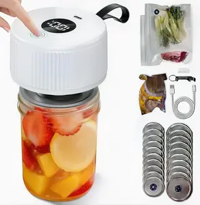 2026 Upgraded 3-in-1 Electric Mason Jar Vacuum Sealer | Easy to operate, perfect for food preservation; includes 20 lids (wide/standard mouth) and 2 storage bags (plus a mystery gift)