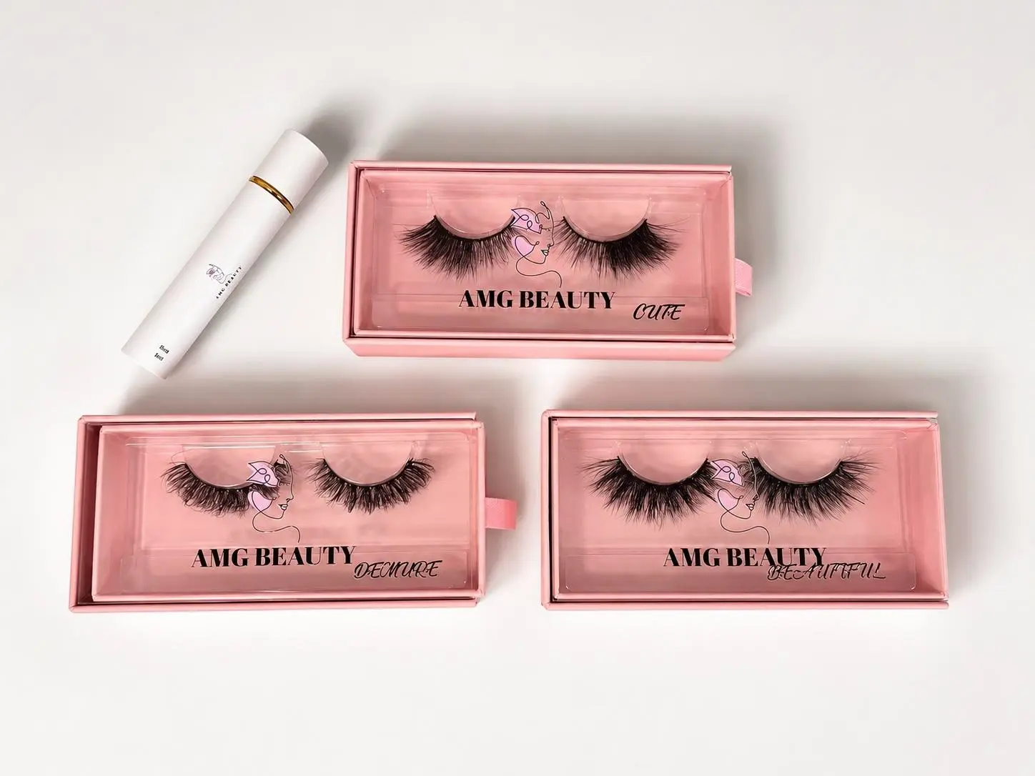 AMG Beauty Long Lasting Eyelash and Adhesive Bundle for All Day Wear - Cosmetic, Makeup