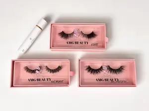 AMG Beauty Long Lasting Eyelash and Adhesive Bundle for All Day Wear - Cosmetic, Makeup