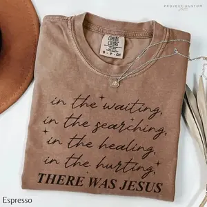 Comfort Colors Boho Christian Shirt, There Was Jesus Tshirt, Religious Tee Gift For Church Friends, Motivational T-shirt For Women, Trendy Faith Outfit TWJ Cotton Graphic Tees Funny Shirt Tee