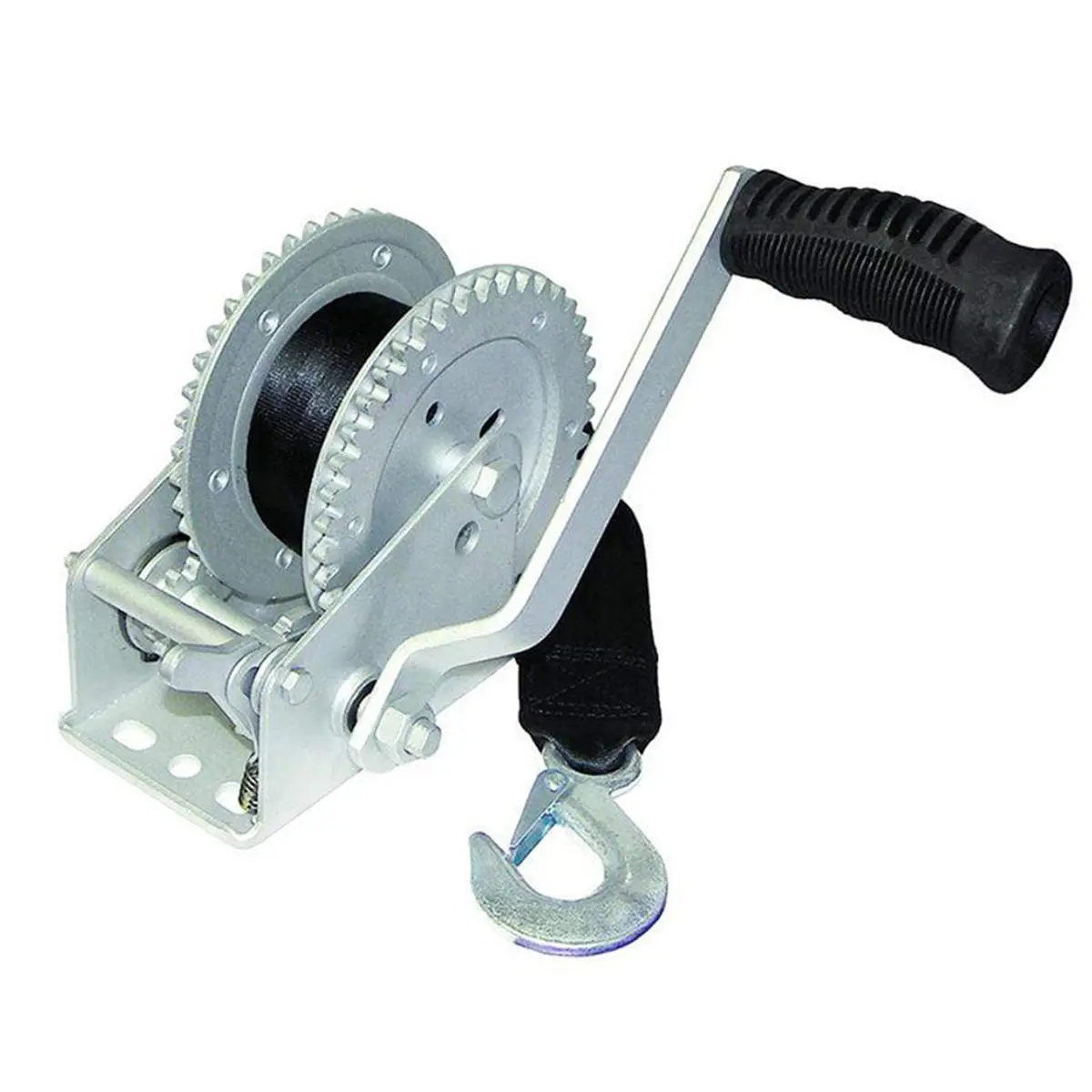 T-H Marine 2x20ft 2-Way Pull Winch + Rope, 1000 lbs Capacity High-Quality Modern Trailer Winch with Zinc Hook