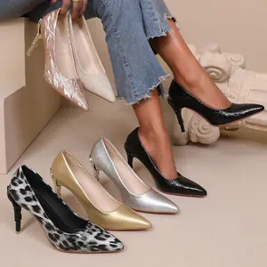 Womens Dress Shoes Chic Women's Pumps Black Stiletto Heels Pointed Closed Toe Elegant Comfortable Gold Silver High Heels Classy Footwear for Wedding Party Dressy Causal Office Stylish Kitten Heels