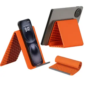 Foldable Silicone Aluminum Phone Holder, Flexible Shapable Adjustable Anti-Slip Desktop Stand, Universal Portable Phone Mount for Daily Use Travel