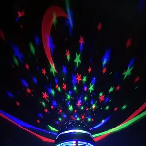 1pc USB Powered Star Moon Projection Night Light, Colorful Galaxy Effect for Bedroom and Game Room, Rotating Stars & Crescent Design
