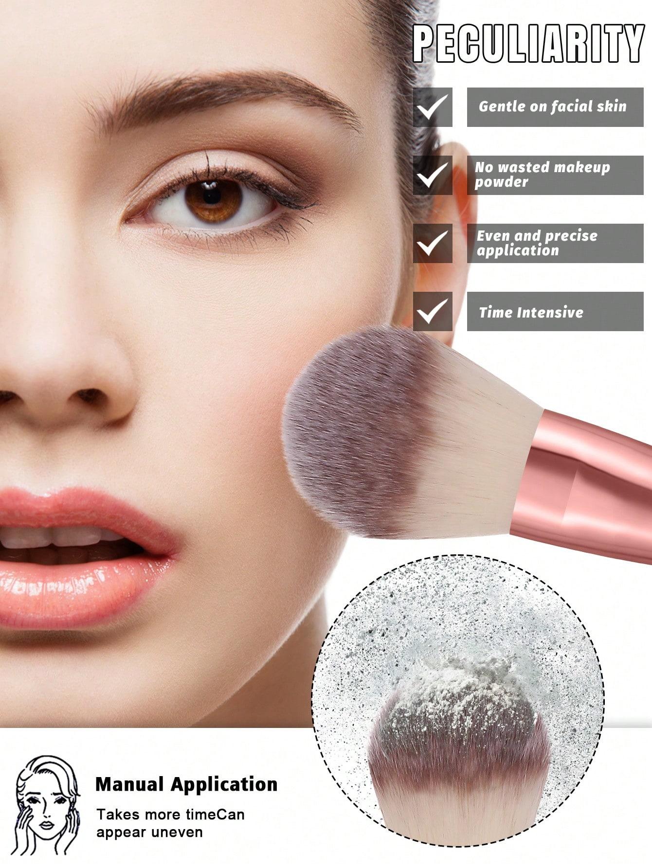 43PCS All-in-One Makeup Tools Set, 25PCS Professional Makeup Brushes, Makeup Sponges, Triangle Powder Puffs, Facial Cleansing Sponges, Hairband and Hand Bowl Straps, Portable Daily Travel Beauty Kit for Women