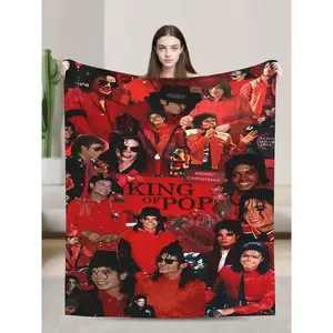 The soft personalized Michael Merch Jackson flannel thick blanket is suitable for sofas, beds, living rooms, travel, offices, shawls, naps, air conditioning blankets, bed sheets, camping, an ideal gift, and a daily gift.