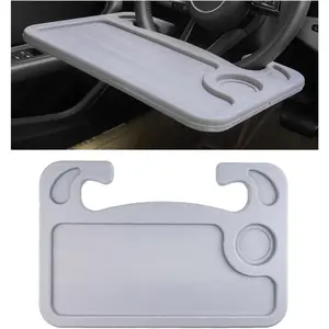 Steering Wheel Desk, Multifunctional Auto Seat Stand Trays for Eating and Working, Double Sided Design Steering Wheel Table Desk for Laptop, ,  Accessories (Gray)