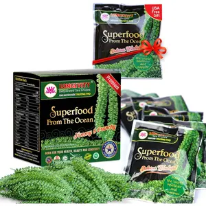 Longevity Dehydrated Sea Grapes, 4.23 oz 6 packs, Umibudo Green Caviar, Lato Seaweed, Precious Gift From Sea |   Enhance Health, Boosting Immune System.