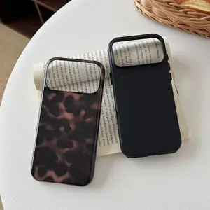 Longlayss Compatible with iPhone 17 Pro Max Case Tortoise Shell Phone Case for Women Girl Shockproof TPU and Hard PC Protective Cover - Amber Brown Leopard