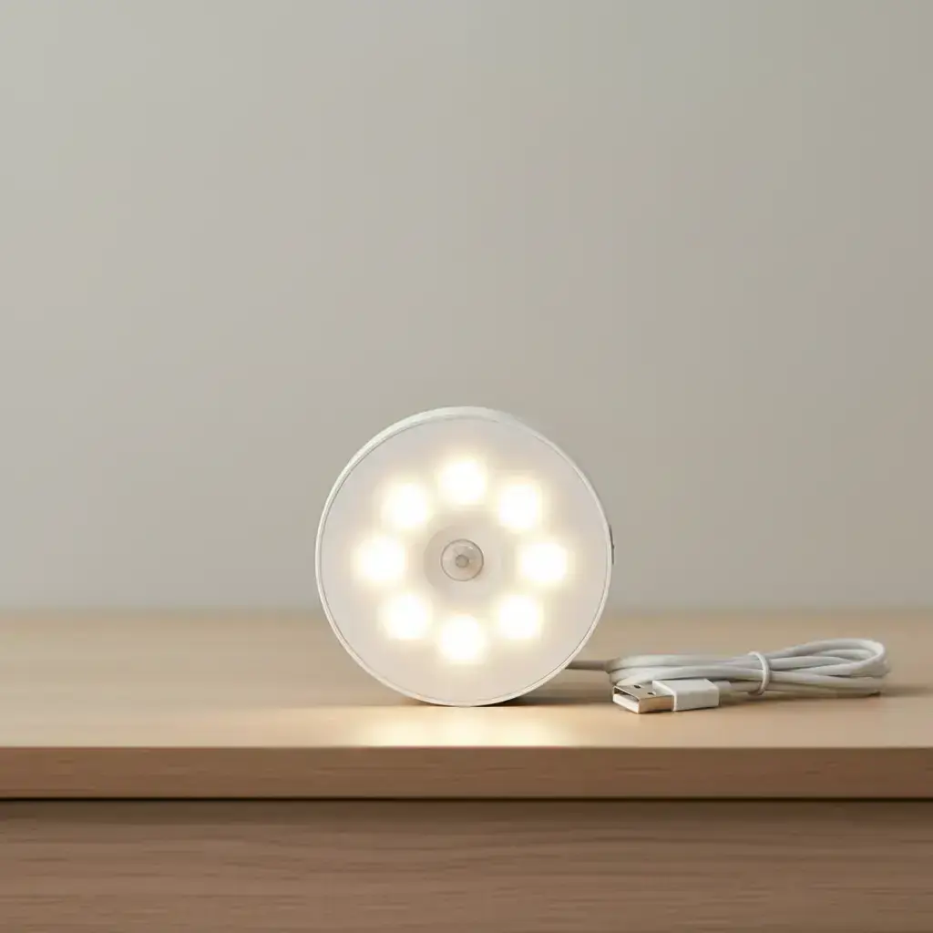 Motion-sensor Night Light, 3/6 Counts 8-LED 3-Mode USB Rechargeable Sticky Magnetic Night Light for Cabinets, Stairs and Bedroom, Dimmable Night Light, Adjustable Lights, Home Lighting, Dimmable Nightlight