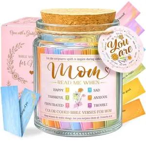 Mothers Day Gifts for Mom – Bible Verse Jar “Read Me When” – Christian Gifts for Mom from Daughter & Son, Sentimental, Inspirational Prayer Gift for Women, Scripture Jar with 96 Bible Verses