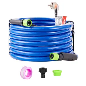VEVOR 30ft Heated Water Hose for RV, Heated Drinking Water Hose Antifreeze to -45F, Automatic Self-regulating, 5/8 I. D. with 3/4 GHT Adapter, Lead and BPA Free