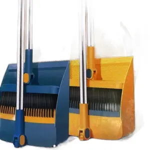 Minterry LLC Dustpan Set with Durable Bristle, Rubber Edge, Comfortable Sweep, Dimensions 28-30 cm, Suitable for Indoor & Outdoor Use - Broom