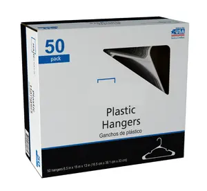 Adult & Teen Clothing Hangers, 50 Pack, White, Durable Plastic Organiser Hanging