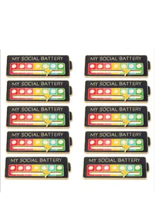 10pcs Emotion Conversion Energy Pins, Unisex Social Power Badges, Expression Clips, Clothing Accessories, Fashion Jewelry