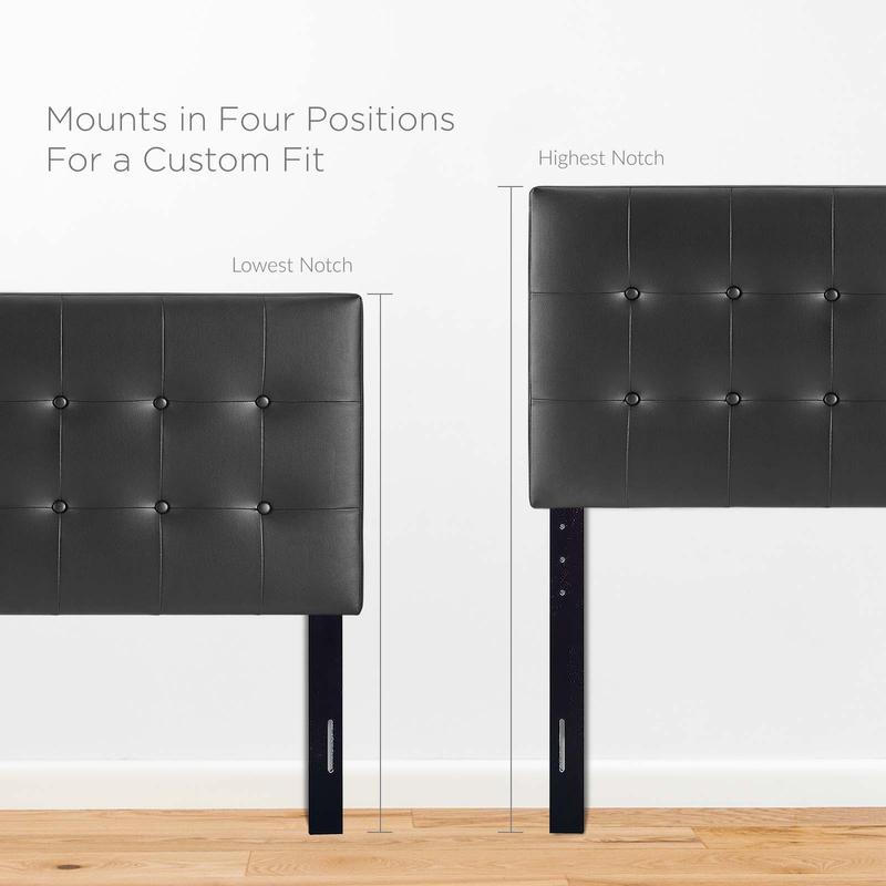 Modway Emily Twin Upholstered Vinyl Headboard in Black