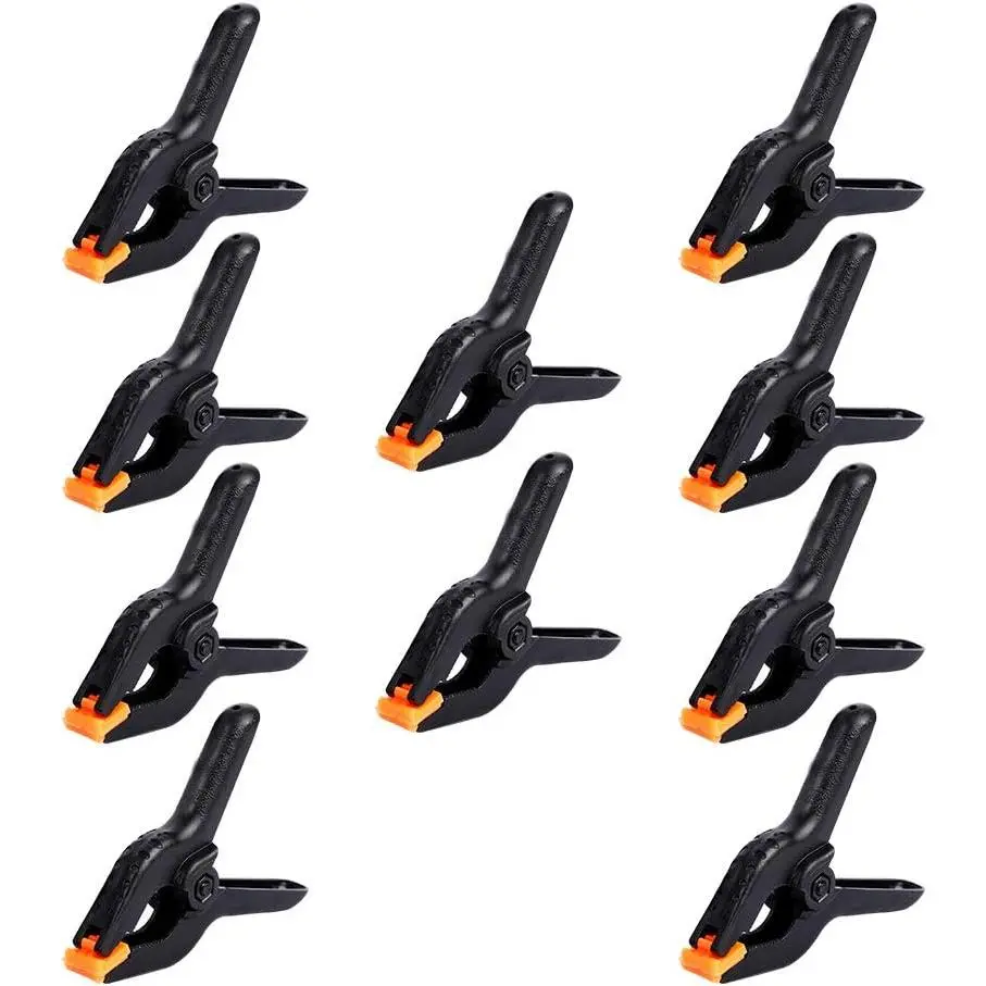 10 Packs of 3.5 inch Professional Plastic Small Spring Clamps Heavy Duty for Crafts and Backdrop Clips Clamps for Backdrop Stand,Photography,  Improvement and so