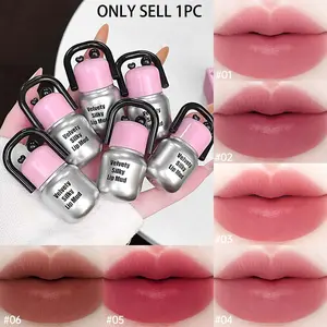 Luckgo Velvet Matte Lip Gloss, Long-Lasting Formula, Non-Staining, Pure Desire, Fig Color, Affordable Daily Use, Versatile Makeup Essential