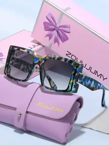 Zovujumy Oversized Fashion Square Frame Glasses, Simple Design Eyeglasses for Parties, Campfires, Couples Dates, Perfect Gift Idea