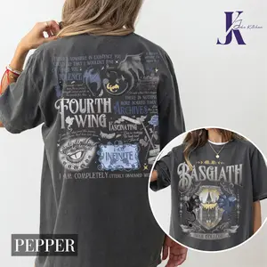 Vintage Basgiath War College 2 Sided Shirt, Fourth Wing Shirt, Dragon Rider, Violet Sorrengail Xaden Riorson Shirt, Fantasy Bookish Shirt