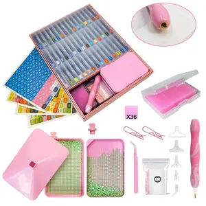 Diamond Art Storage Containers, 45pcs Diamond Painting Trays with Lids, 2-In-1 Bead Storage and Line-Up Accessories, Gift Box