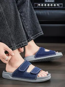 Unisex Faux Fur Slip-On Sandals, Soft Sole Beach Shoes for Summer, Casual Outdoor Footwear, Comfortable & Stylish Design