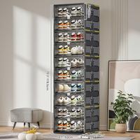 Widen and thicken 10 tier Black shoe rack