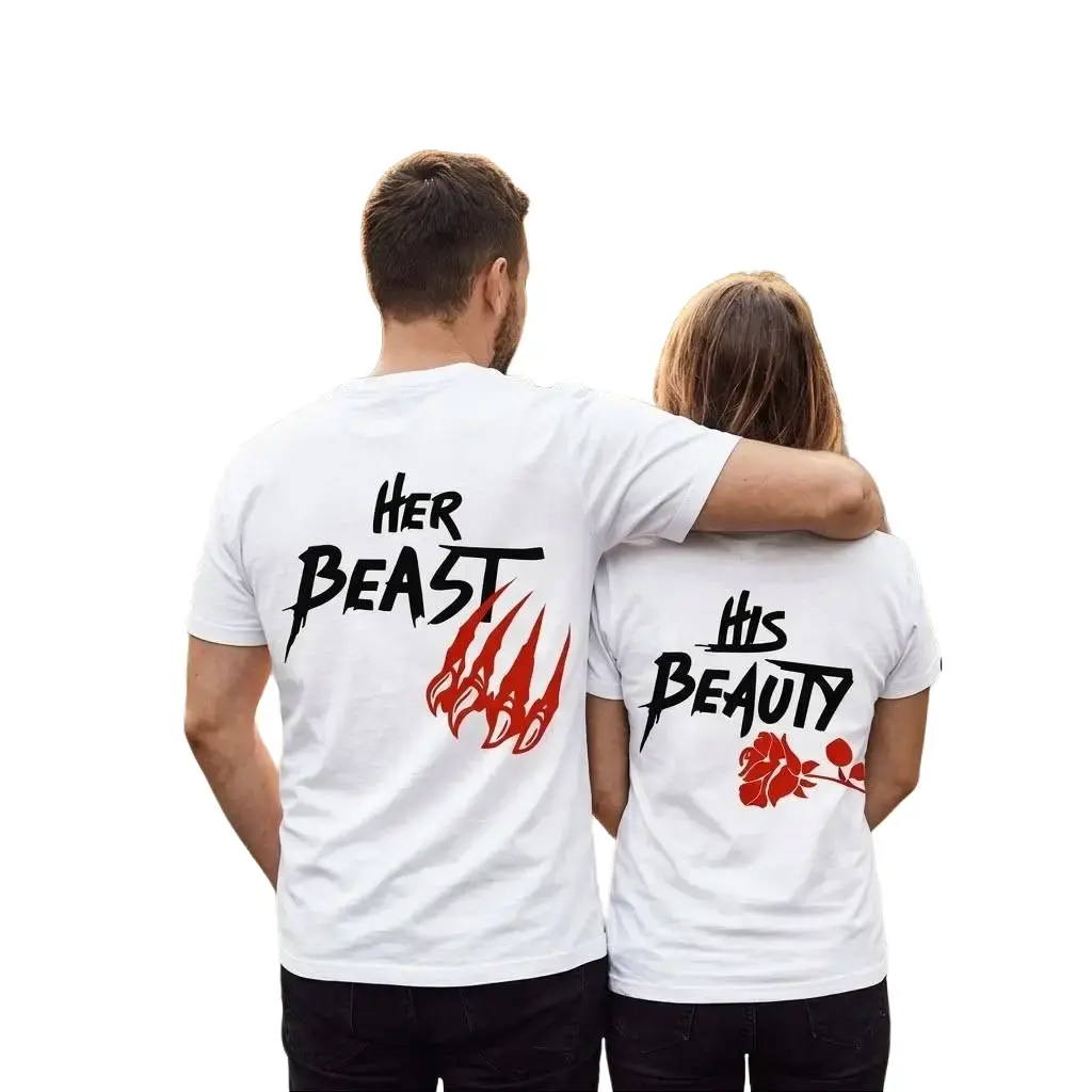 Men’s & Women’s Matching Pair Short-Sleeve Sports Tops & Shorts Set, Casual Wear Clothes, Sporty Chic Couple Theme Valentine’s Day Gift