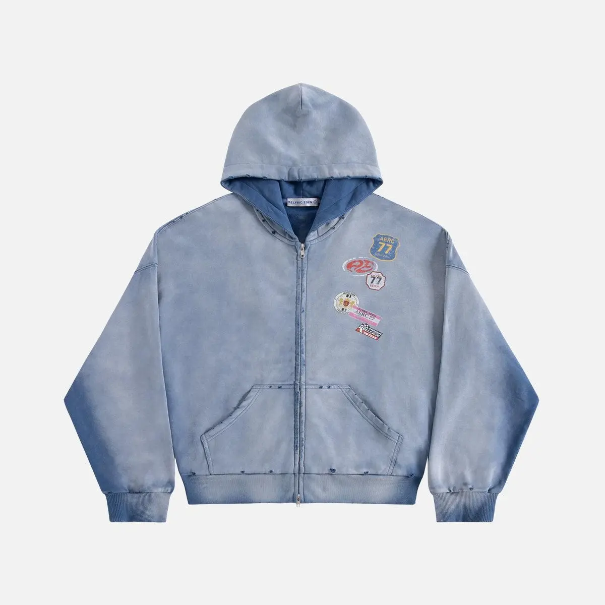 AELFRIC EDEN Vintage Badge Graphic Zip-Up Hoodie for Men, Oversized Boxy Streetwear Top in Tie-Dye Washed Cotton, Print, Zip Up Hoodies, Graphic Hoodie AELFRIC EDEN Vintage Badge Graphic Zip-Up Hoodie for Men, Oversized Boxy Streetwear Top in Tie-Dye Washed Cotton, Print, Zip Up Hoodies, Graphic Hoodie