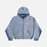 AELFRIC EDEN Men's Vintage Badge Graphic Zip-Up Hoodie - 100% Tie-Dye Washed Cotton Boxy Oversized Streetwear Clothing, Men's Tops for Casual Wear