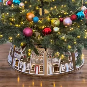 Gingerbread House Christmas Tree Collar LED Christmas Tree Collar Tree Skirt Lightweight Ornaments Traditional Gifts