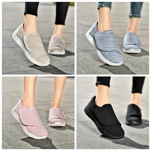 Diabetic Shoes For Women Wide Width Edema Shoes Walking Sneakers For Elderly Swollen Feet Casual Slip On Shoes Extra Wide Shoes For Women Footwear Girl Rubber Slipon Comfort