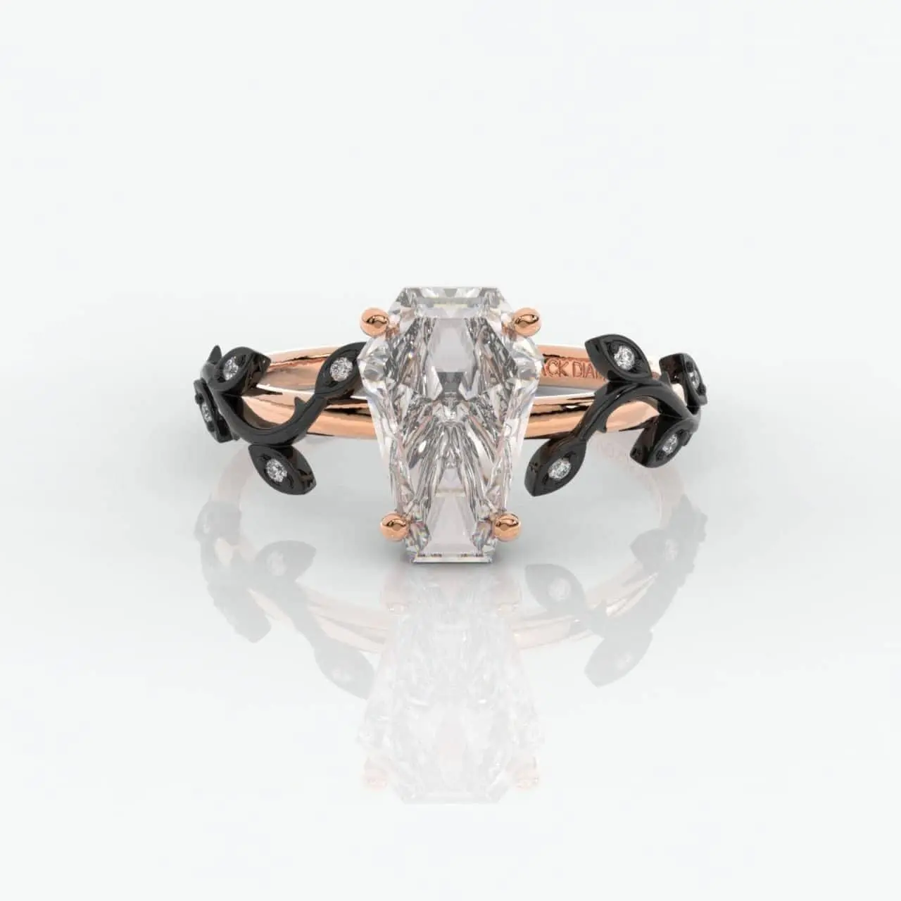 Hell and Back Ring- Limited Coffin Cut Moissanite Engagement Ring