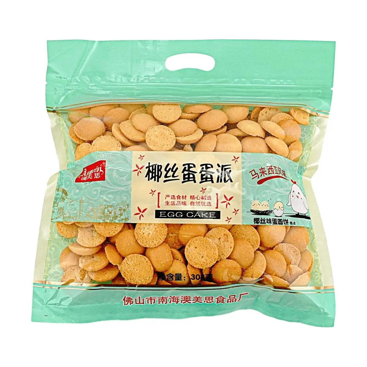 Aomeisi Coconut Egg Crispy Biscuits - 308g Pack, Rich Egg Flavor Snack Cookies