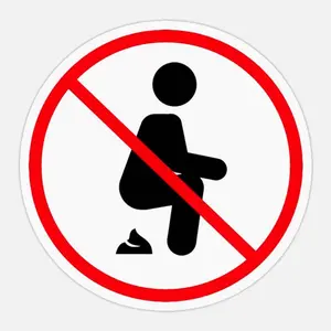 Vibrant No-Pooping Funny Vinyl Sticker - Multi-Size Office Stationery Label, Outdoor-Applicable Office Supply for Car Windows