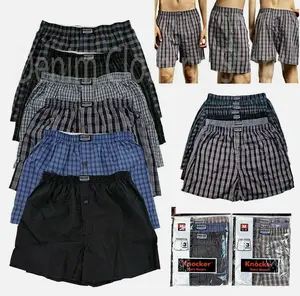 Men Knocker Boxer Trunk 3 6 12 Pack Lot Plaid Shorts Checkered Underwear Briefs Menswear
