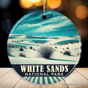 White Sands National Park Ornament, New Mexico Gypsum Dunes Desert Scene Christmas Keepsake and Travel Souvenir