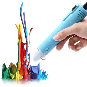 Mini Heat Gun 150W 110V with Stand, Electric Hot Air Gun for DIY Embossing, Paint Drying, and Multi-Purpose Heating Nozzle (Blue)