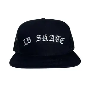 Long Beach Skate Co. There Will Be Trucker Black 6 Panel Snapback Hat