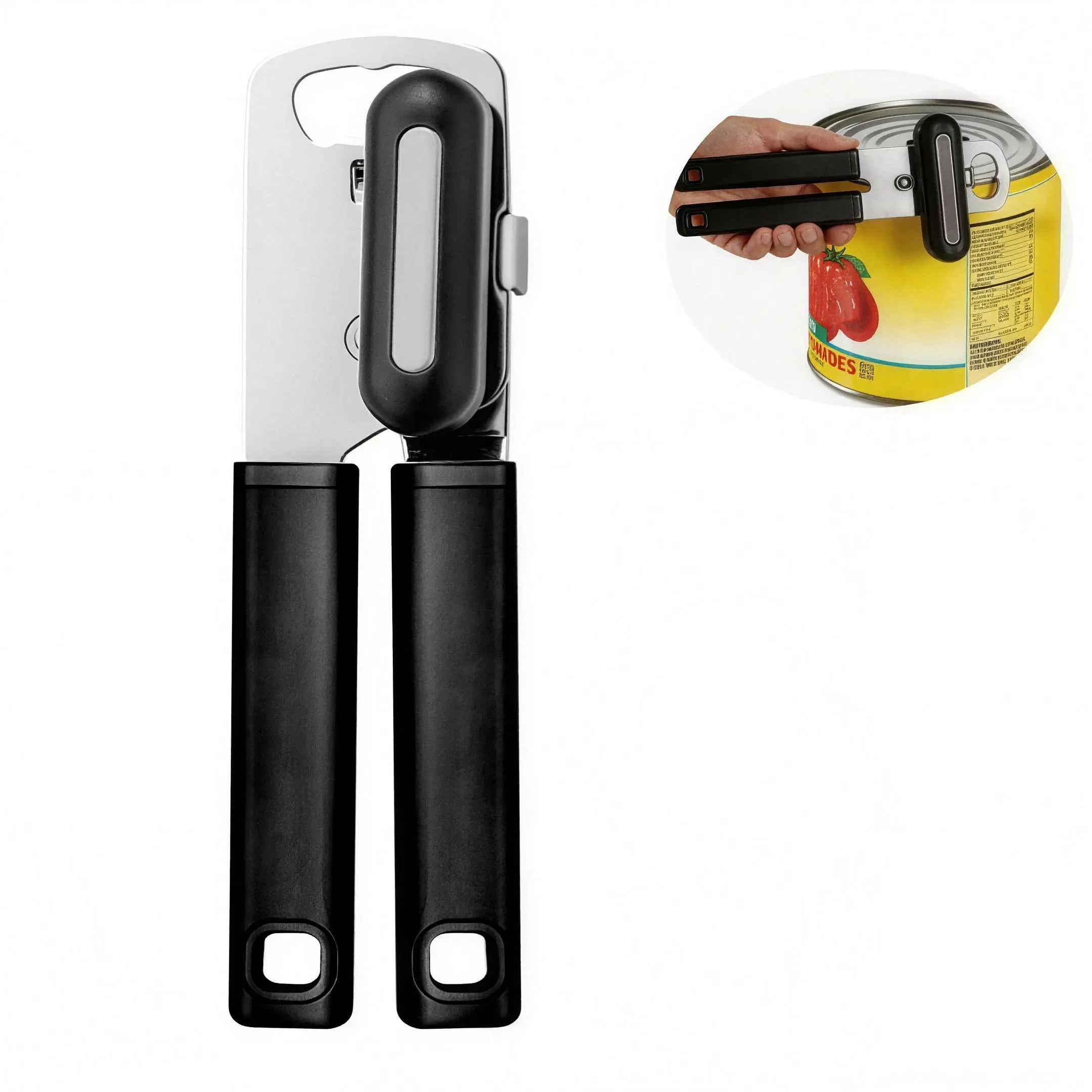 Multifunction Can Opener & Bottle Opener, Easy Grip Handles, Smooth & Effortless Opening,Easy Turn Can Opener for Seniors & Adults