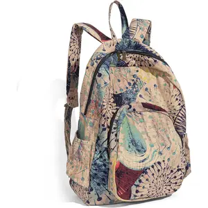 Women Hippie Hand Bag Large Capacity Bohemian Bag Portable Tourist Fashion Backpacks (Khaki)