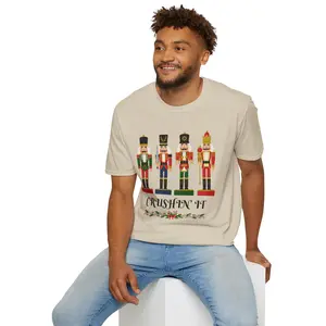 Crushin’ It Nutcracker Christmas T-Shirt – Fun & Festive Holiday Tee for Parties and Gifts! Unisex Softstyle T-Shirt