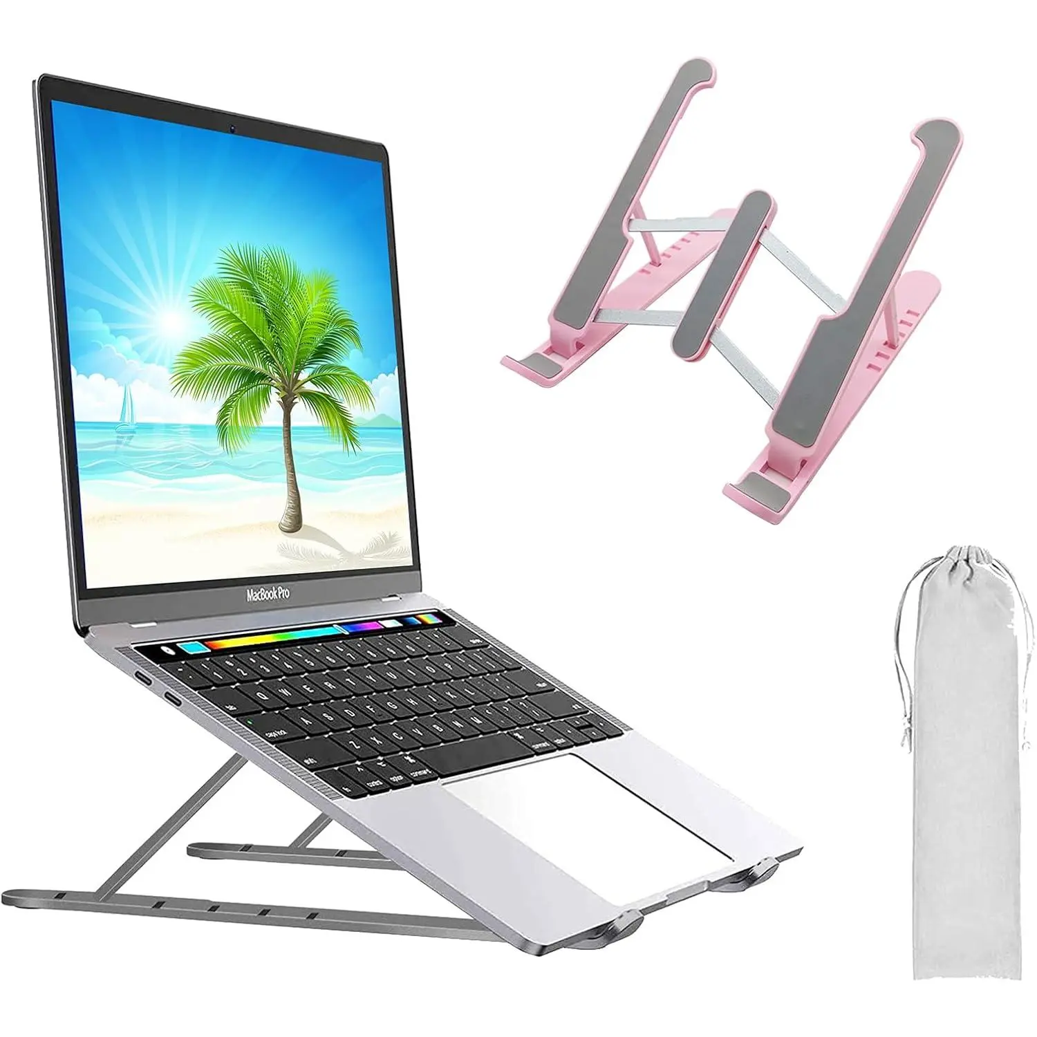 Laptop Stand for Desk,Very Portable and use Anywhere,Compatible with 9-15 inch Laptops(Plastic Pink)
