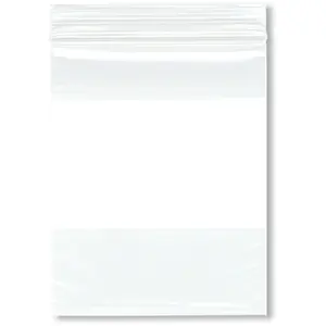 Plymor 4" x 5", 2 Mil White-Block Zipper Reclosable Plastic Bags