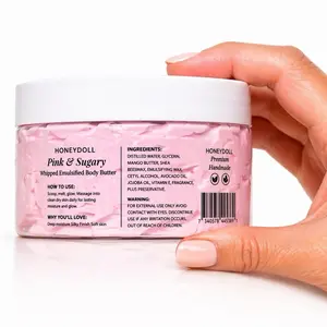 Pink & Sugary Emulsified Body Butter - Sweet Vanilla & Caramel Scent - Body Care