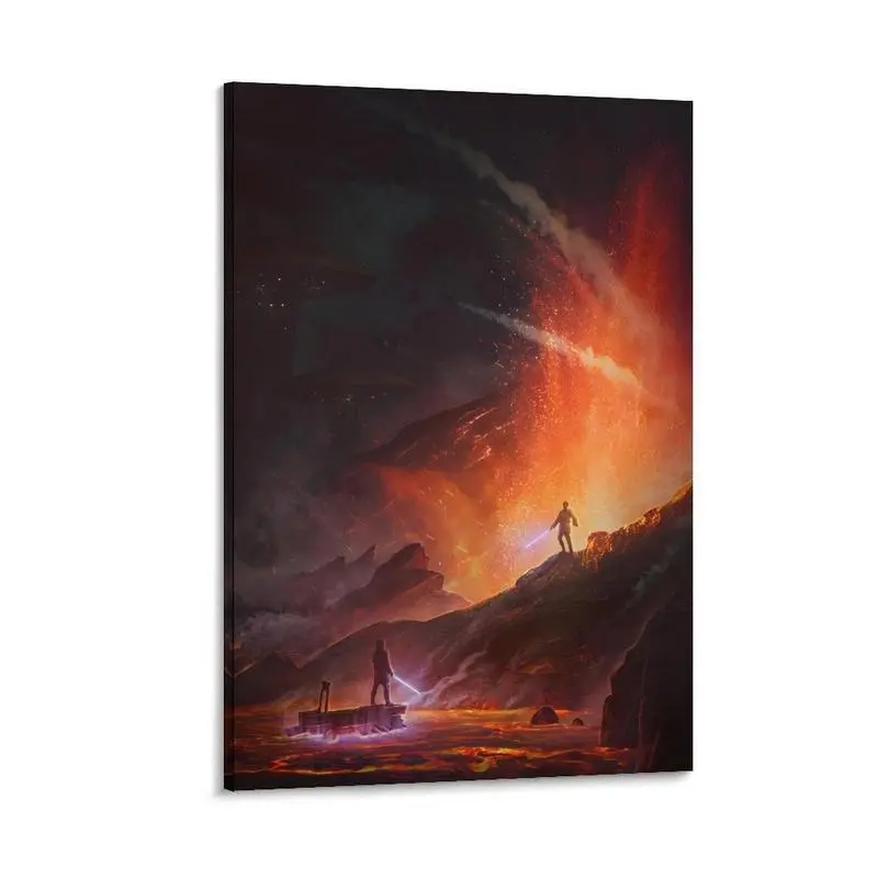 (No Frame) Aovvhing Obi- Wan Kenobi VS Anakin Poster Wall Art Canvas Prints Star Movie Wars Posters for Bedroom Wall Decoration-Unframed