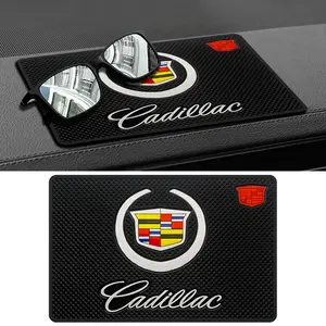 1 PC Cadillac Car Dashboard Non-Slip Mat, Badge Logo Design, Durable Washable, Soft Foldable, Fits Multiple Cadillac Models, Car Accessories