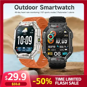 BOZLUN B65 smartwatch - a fashionable outdoor smartwatch with over 100 sports modes. Information notification AI voice assistant calculator for finding trendy men's watches on mobile phones